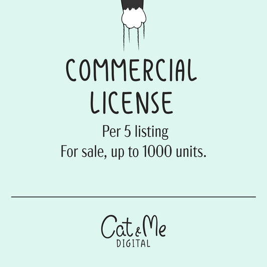 Commercial use License for 5 cliparts - 1000 Units