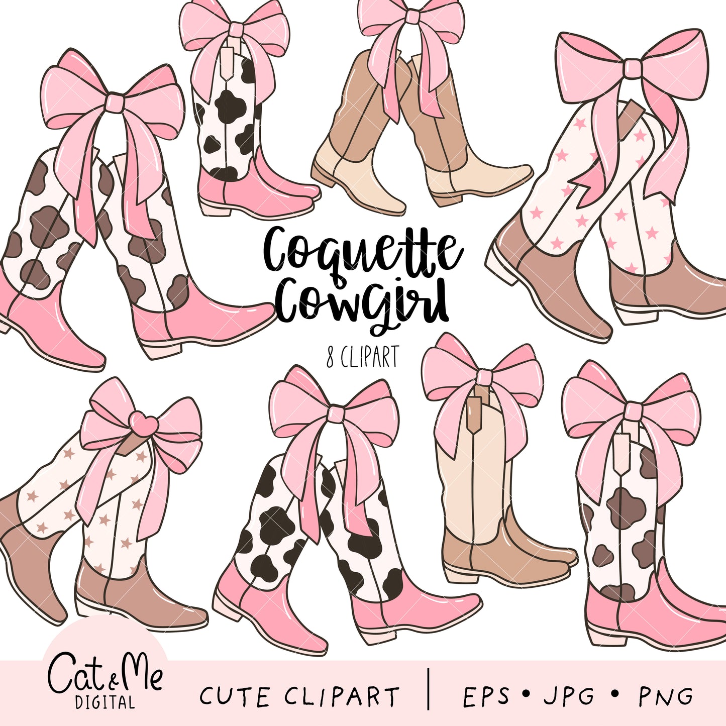 Coquette cowgirl boots clipart Cherry bow png