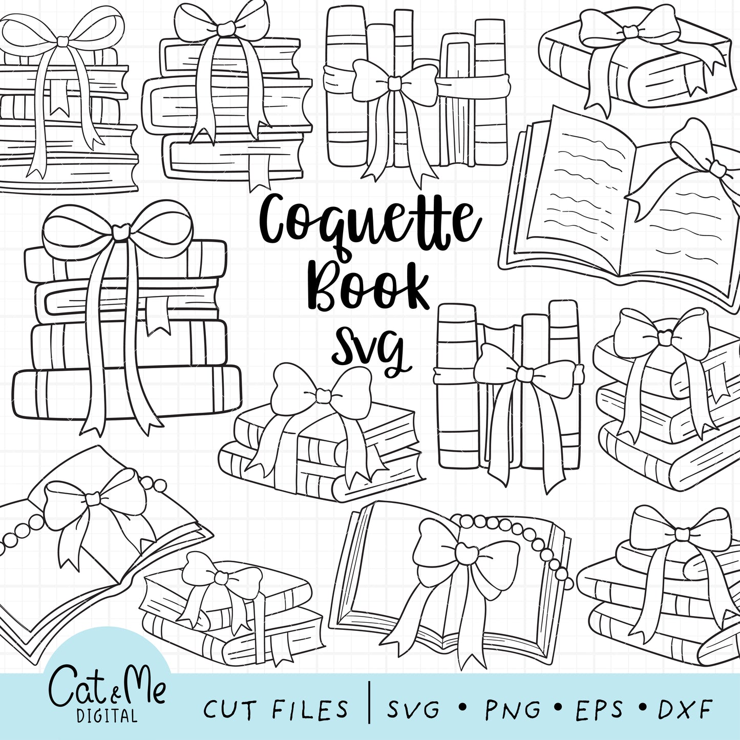 Doodle coquette books svg Booklover svg