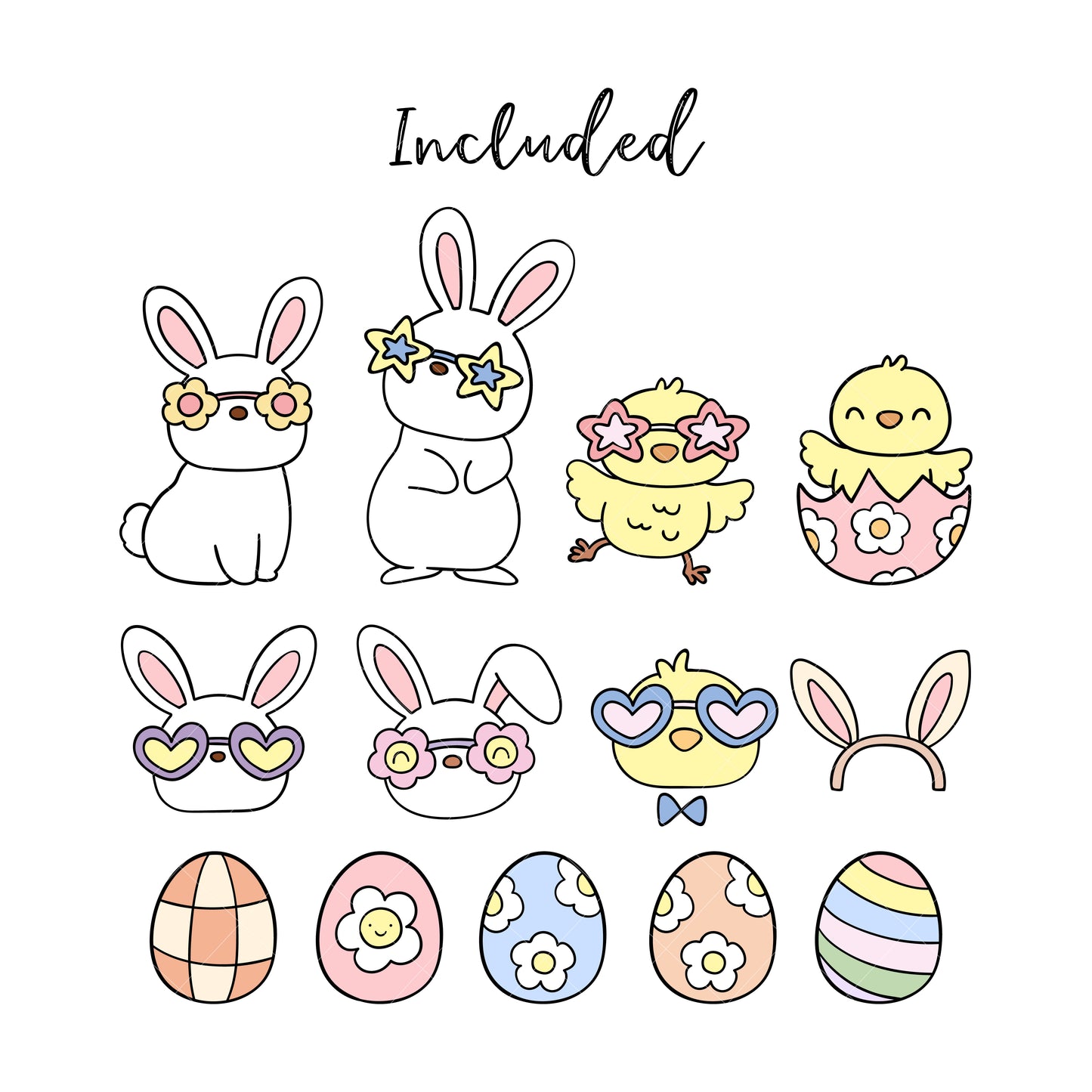 Groovy easter clipart Retro easter png