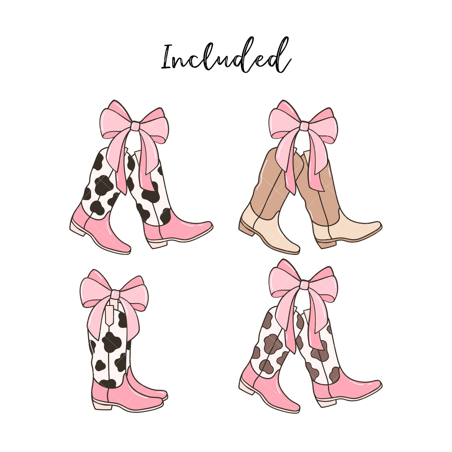 Coquette cowgirl boots clipart Cherry bow png