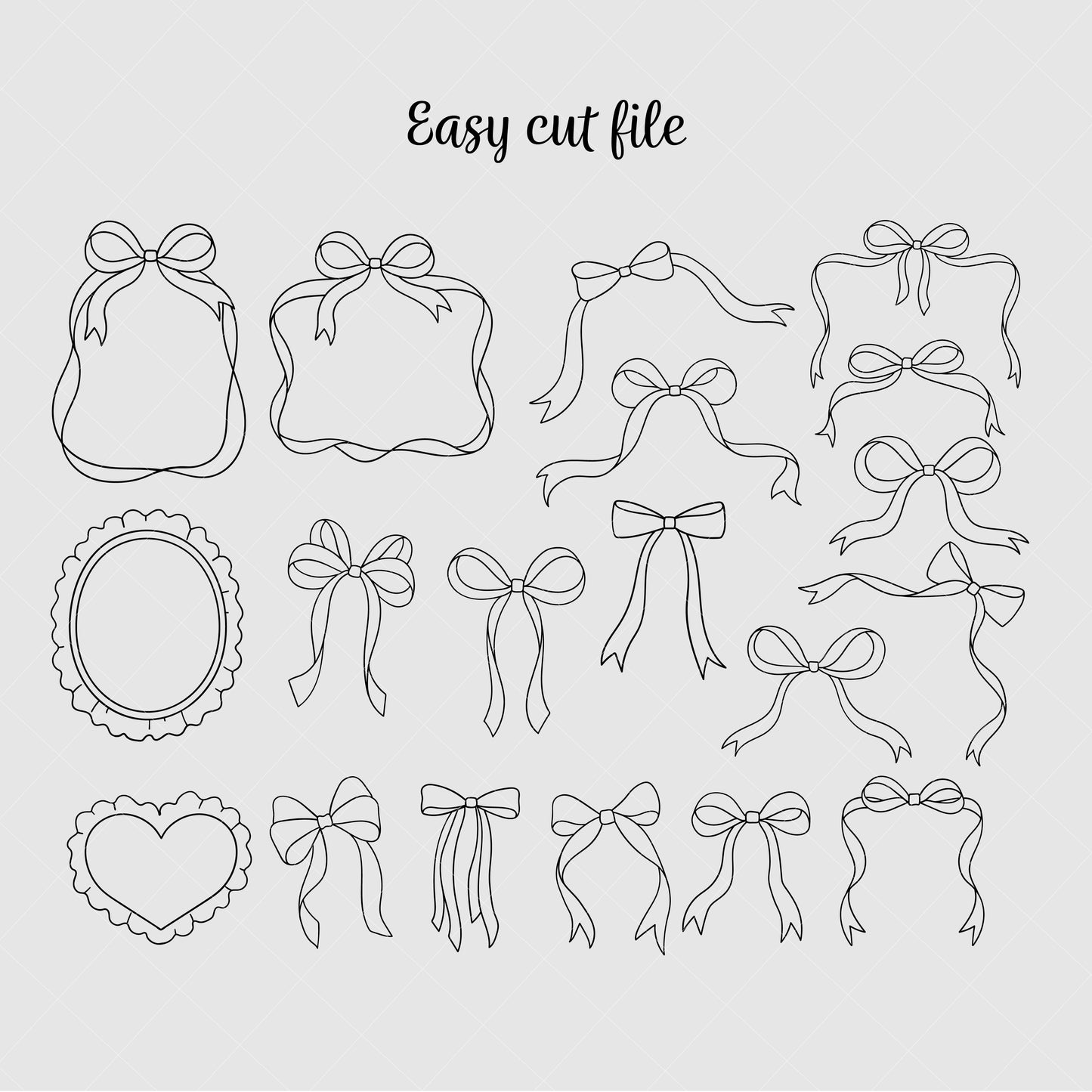 Doodle coquette bows svg Bow and frame svg