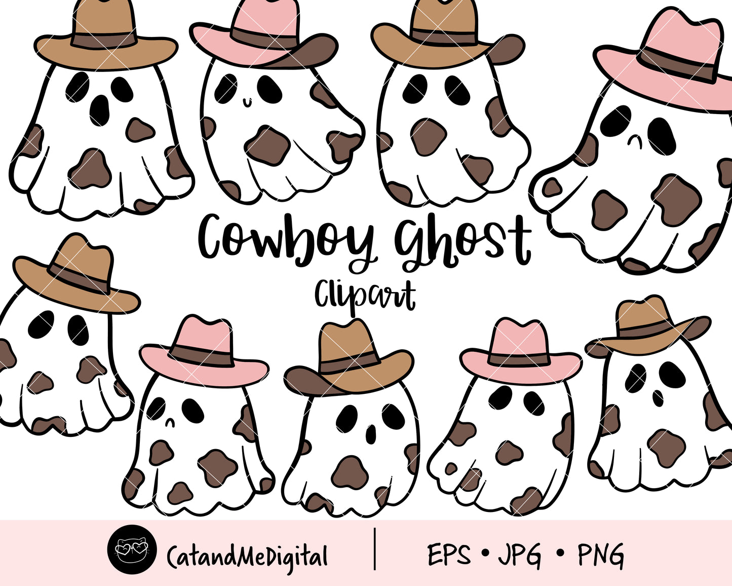 Cowboy ghost Western ghost Cowgirl Halloween clipart Kids ghost clipart Halloween shirt Halloween gift png