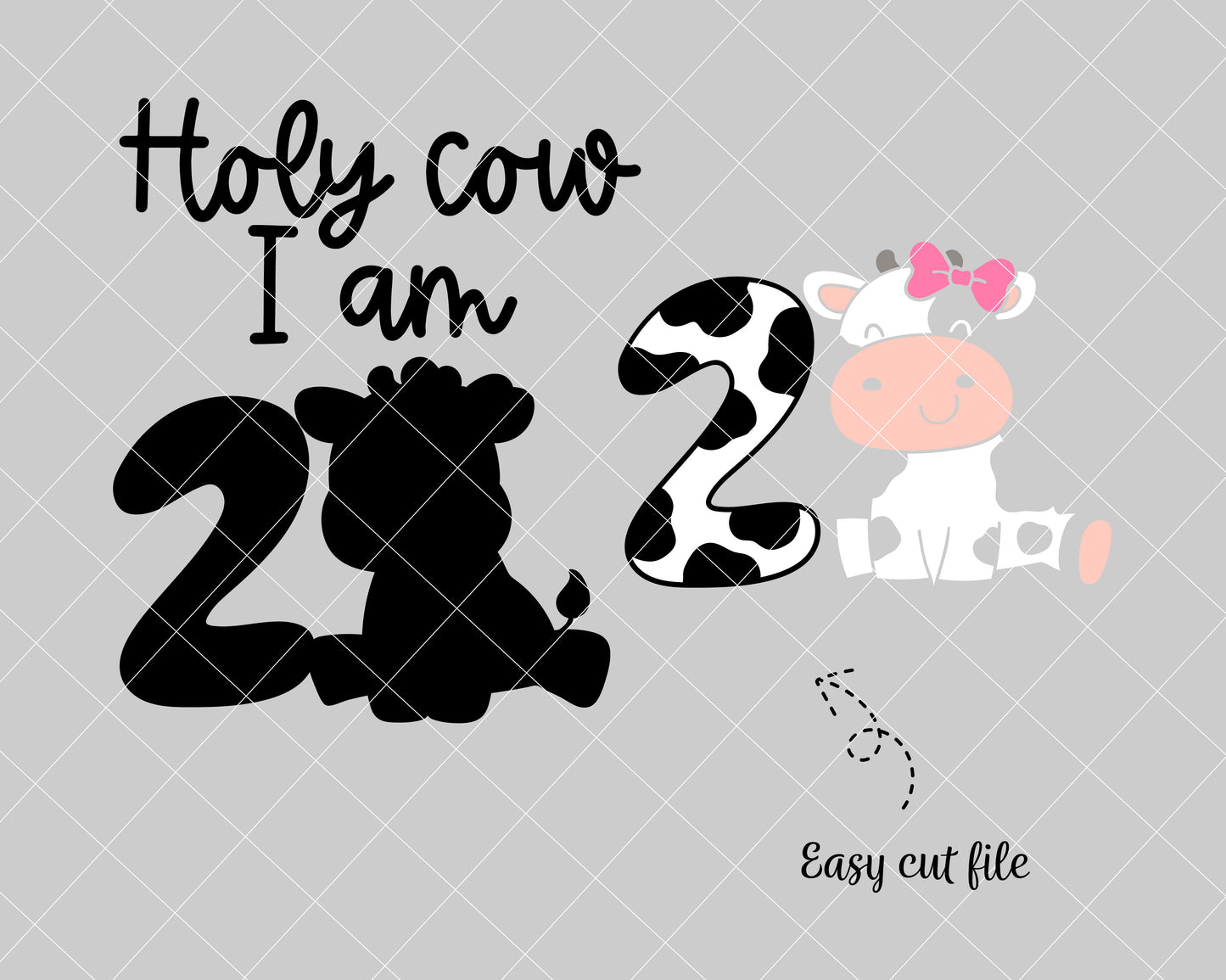 Holy Cow I Am Two Cow Girl Svg