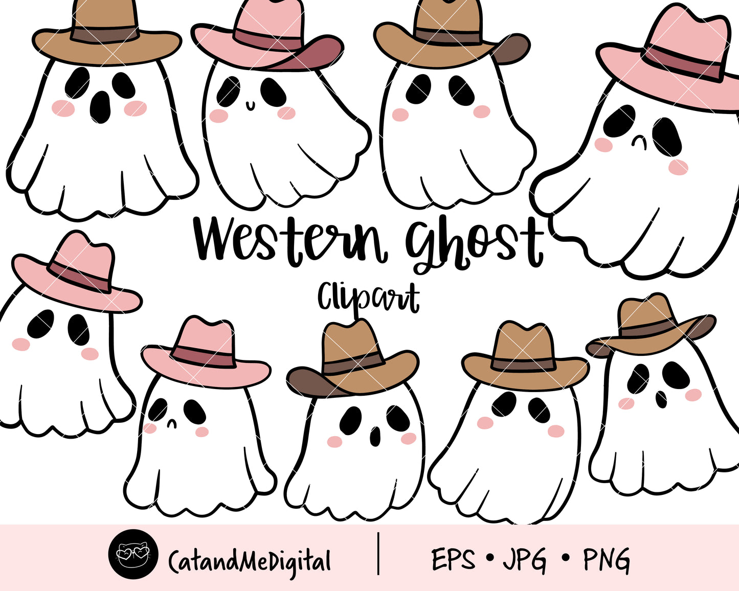 Western ghost Cowboy ghost Cowgirl clipart Halloween kids Halloween shirt Halloween gift png