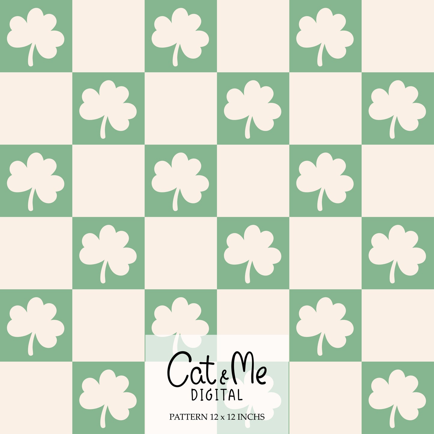 Clover Checkered seamless pattern Shamrock pattern