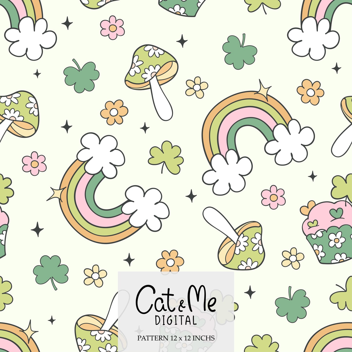 Groovy St Patrick’s day pattern Trendy St. Patricks repeat pattern