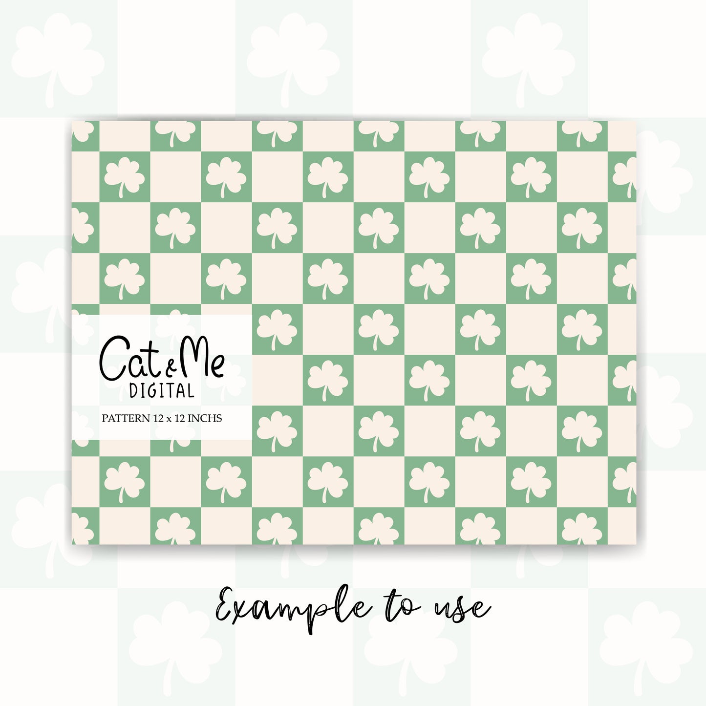 Clover Checkered seamless pattern Shamrock pattern