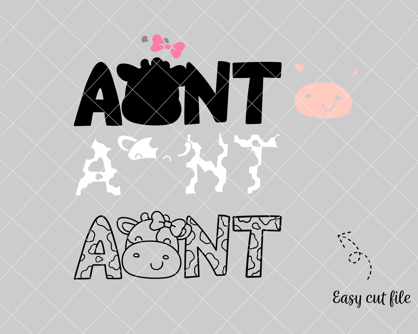 Funny Aunt Cow svg