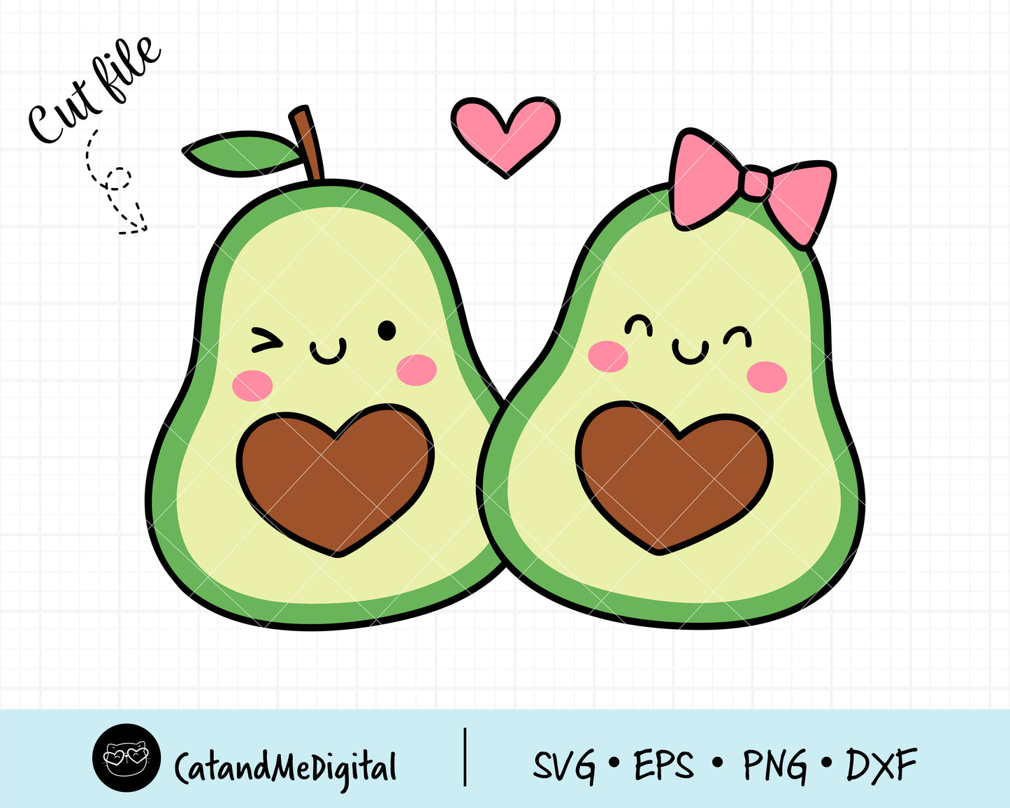 Happy avocado Couple Love Svg