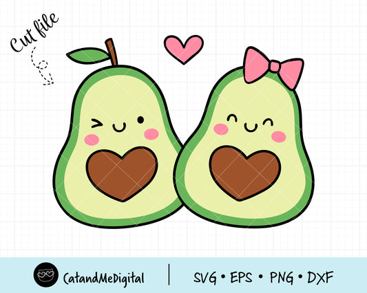 Happy avocado Couple Love Svg