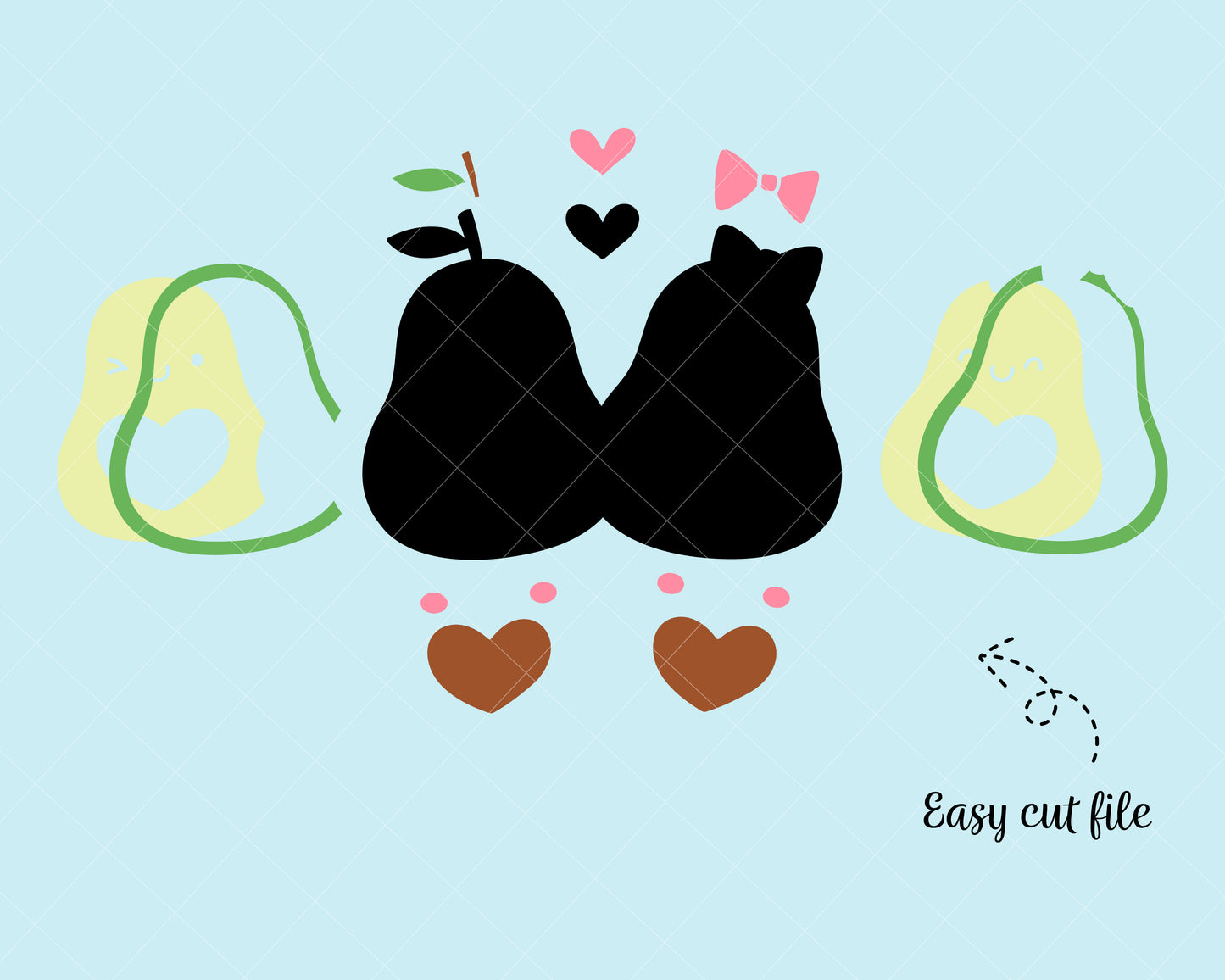 Happy avocado Couple Love Svg