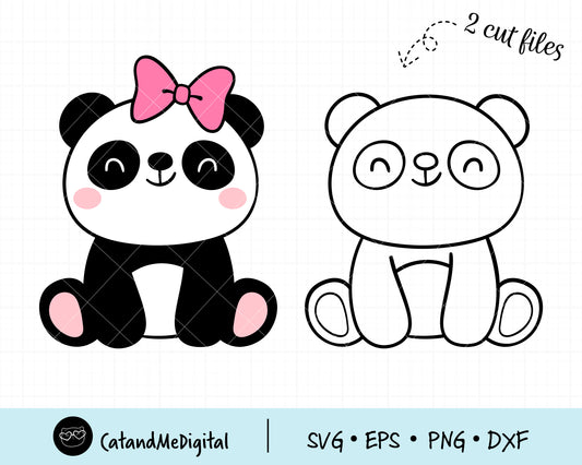 Happy Baby Panda Girl Svg