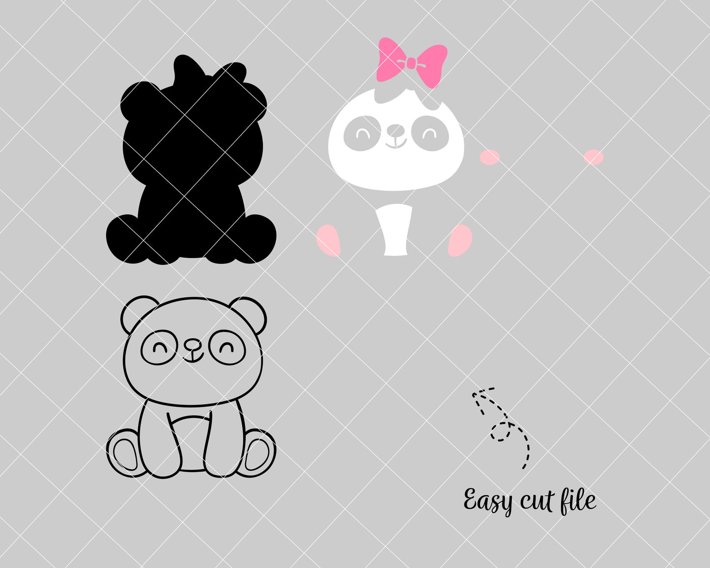 Happy Baby Panda Girl Svg