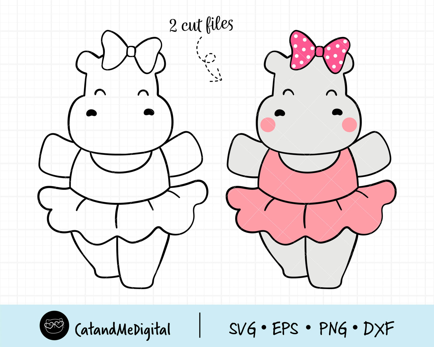 Ballerina hippo svg