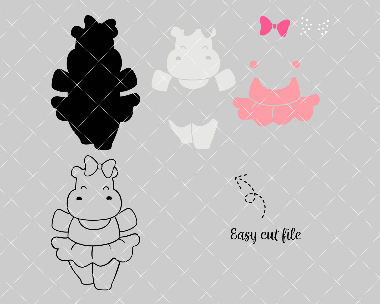 Ballerina hippo svg