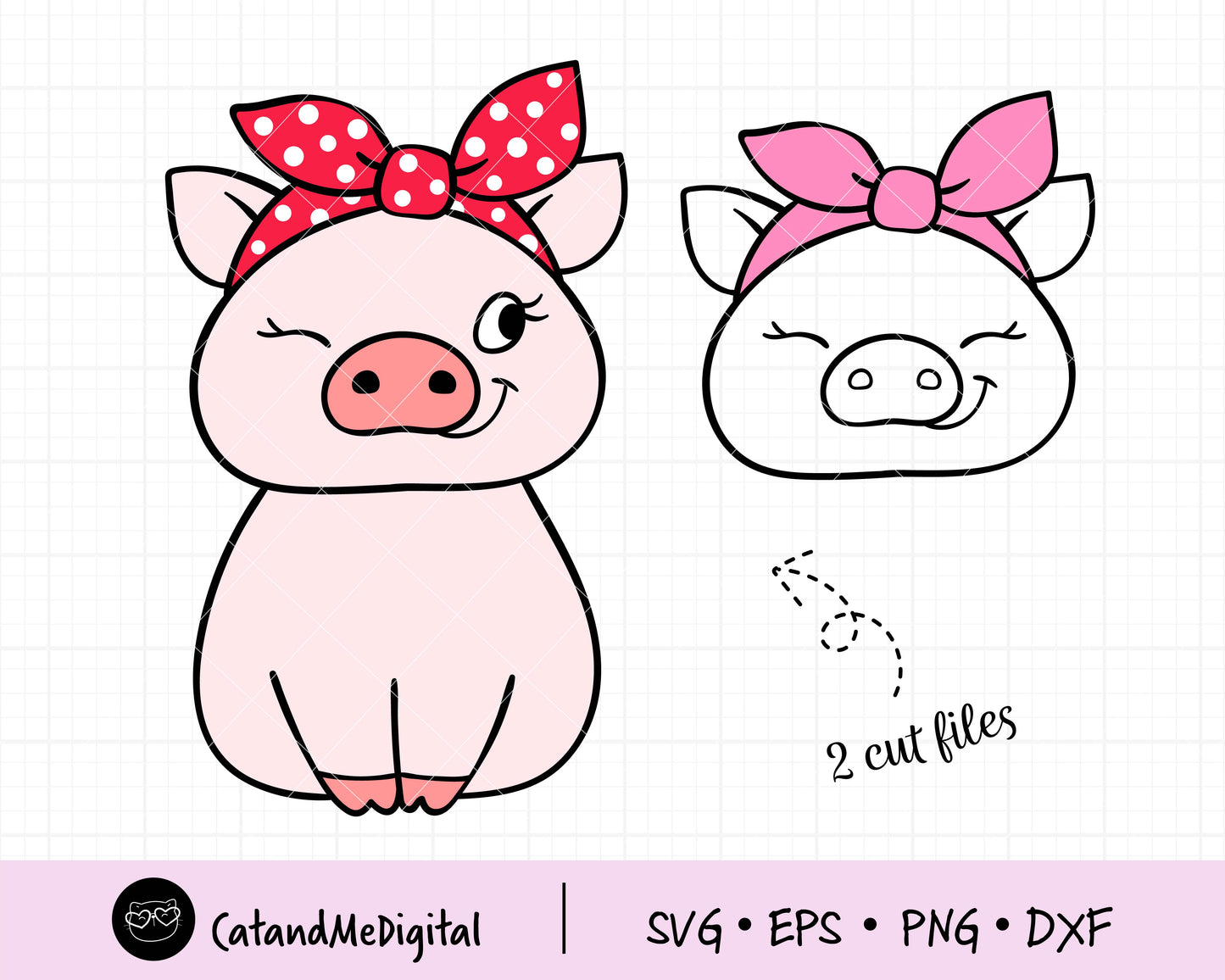 Bandana Pig Girl Svg