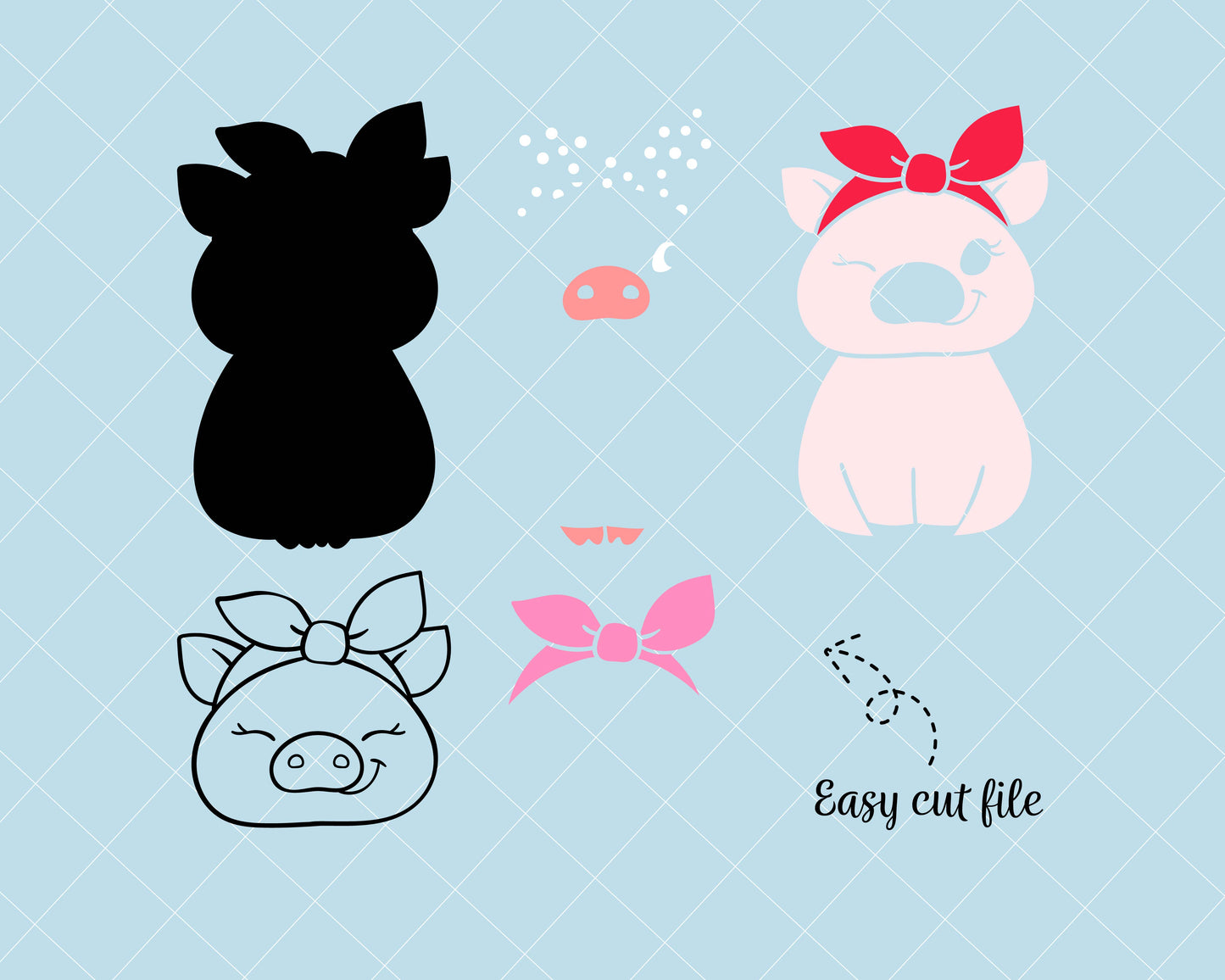 Bandana Pig Girl Svg