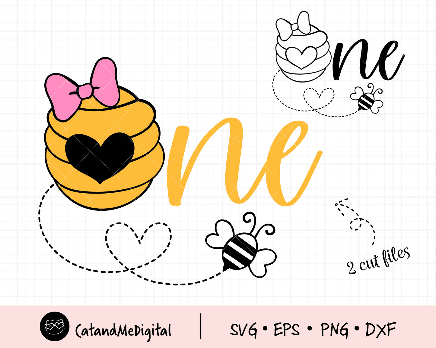 Bee 1st birthday svg