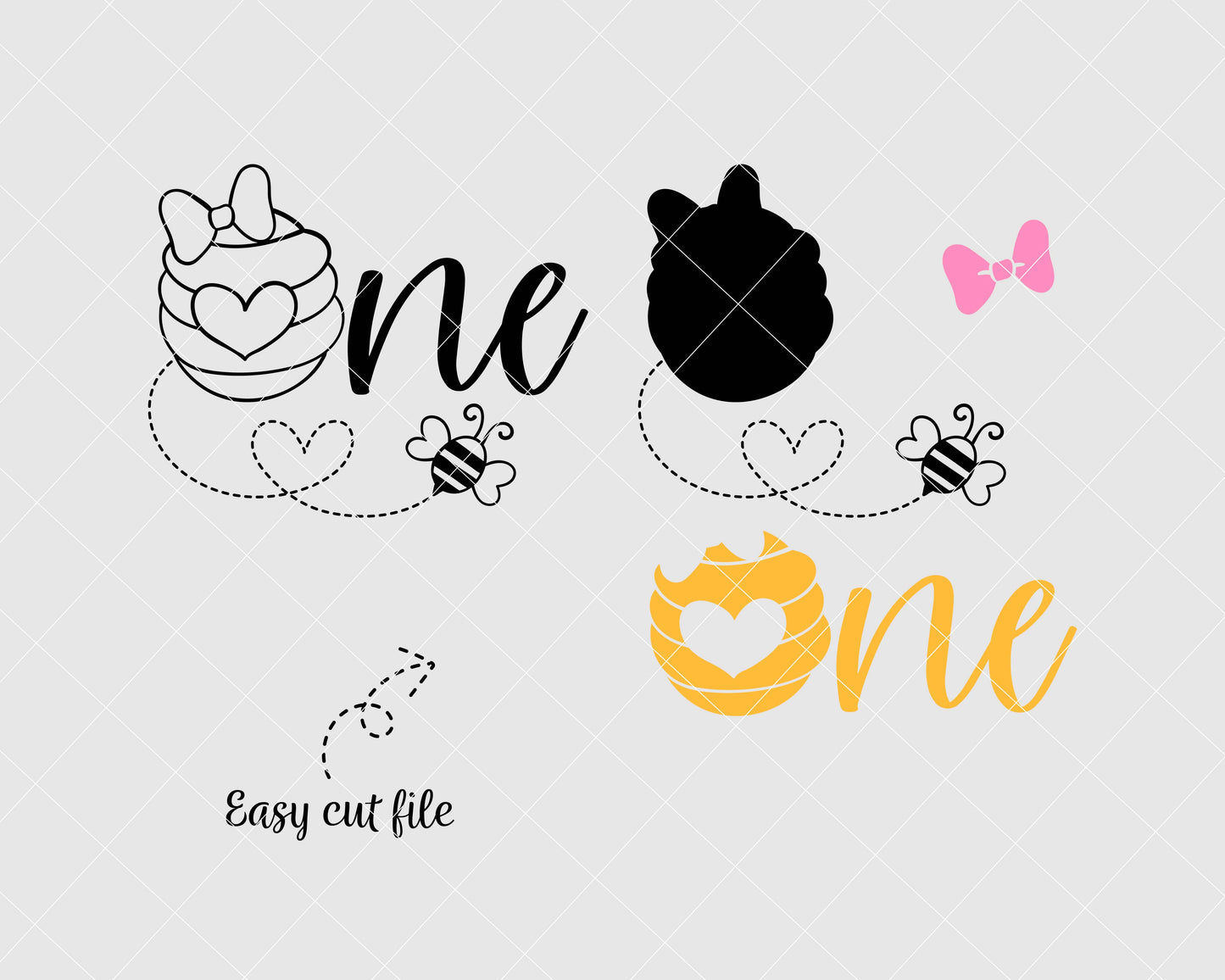 Bee 1st birthday svg