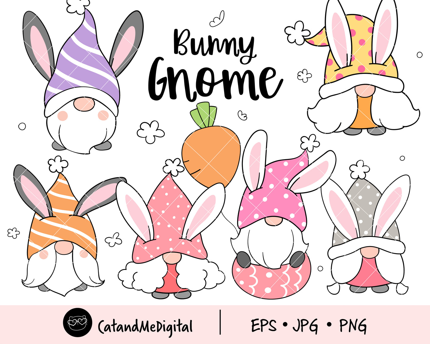 Bunny Gnome Spring Clipart