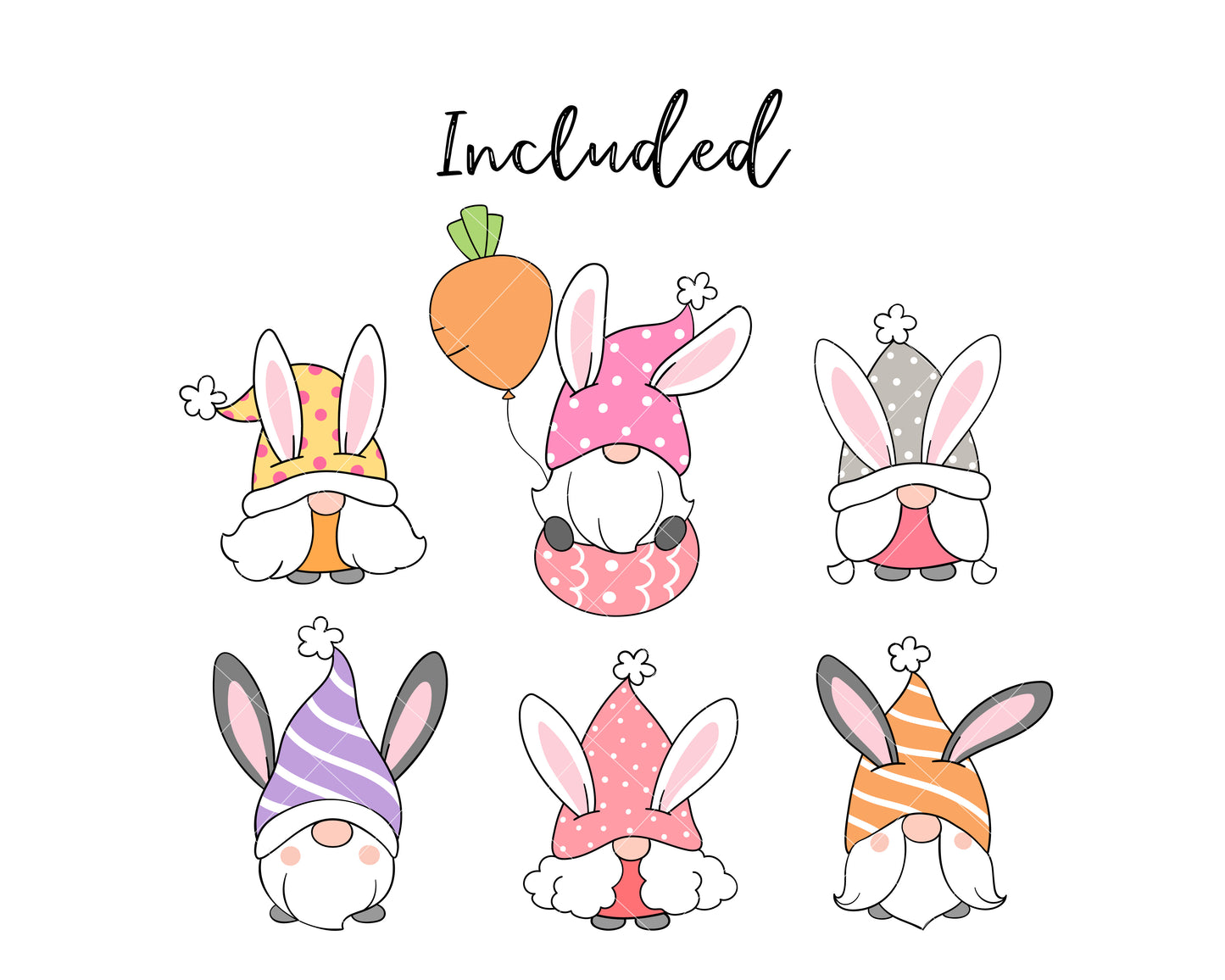 Bunny Gnome Spring Clipart