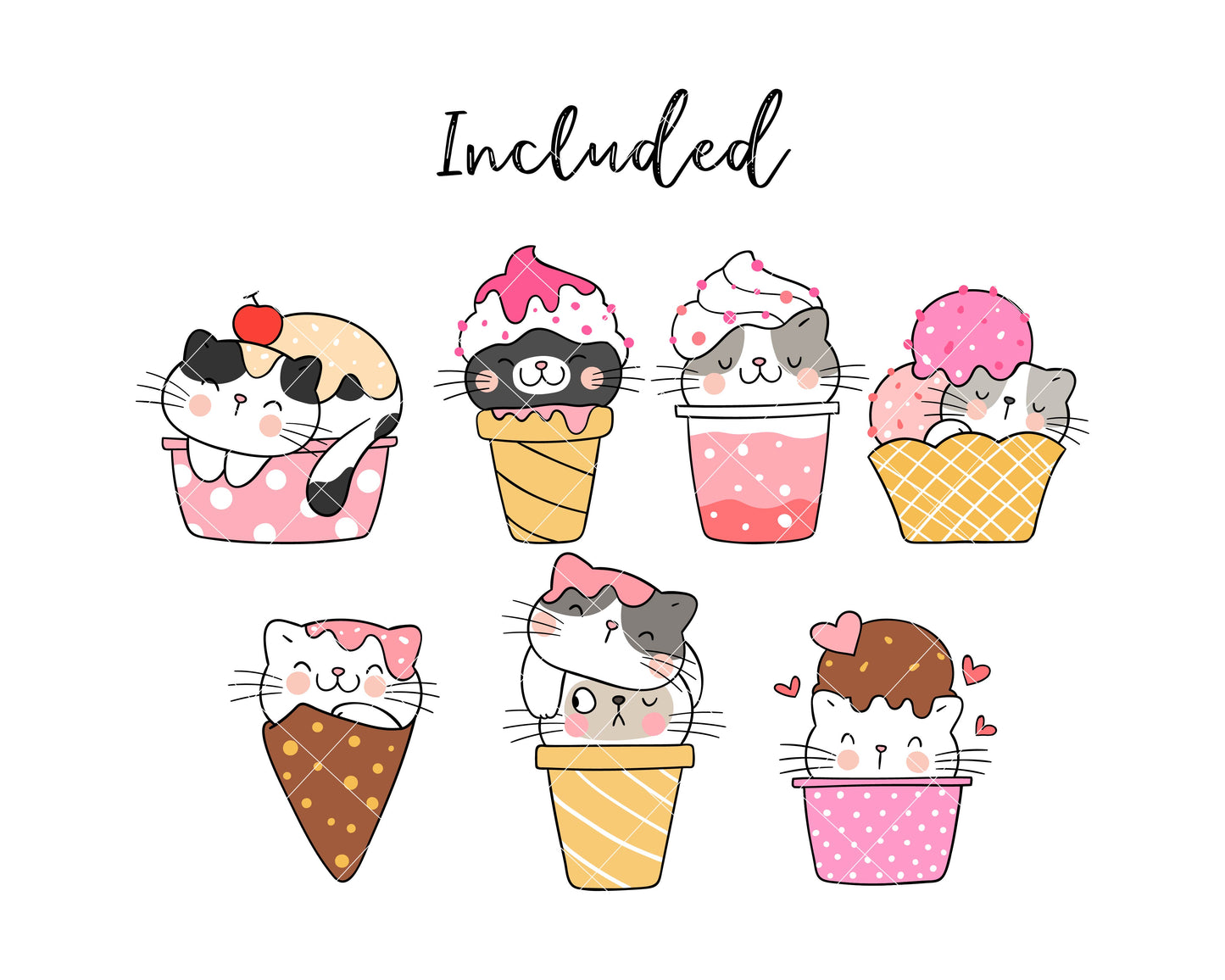 Cat Ice Cream Clipart