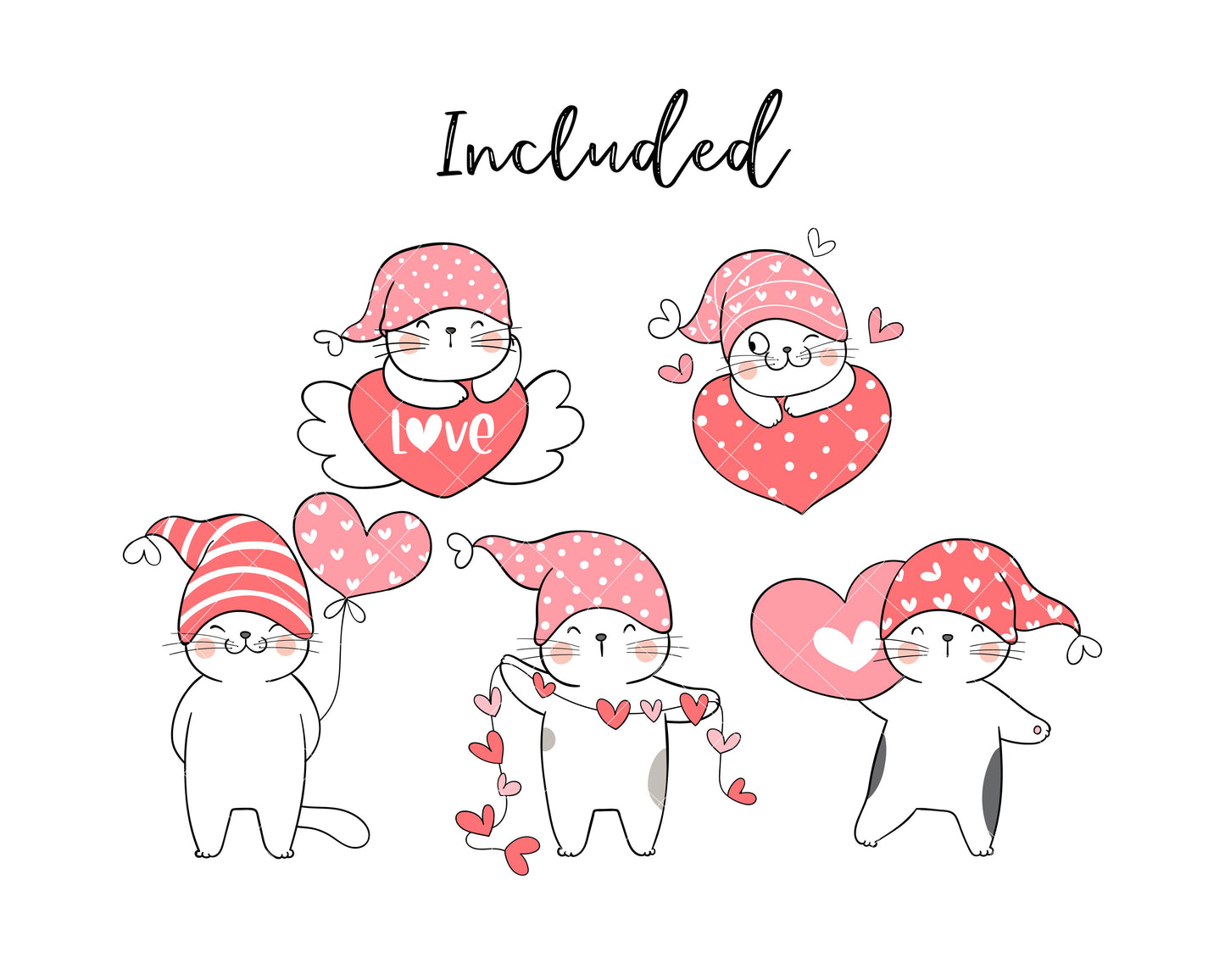 Cat Valentine Day Clipart