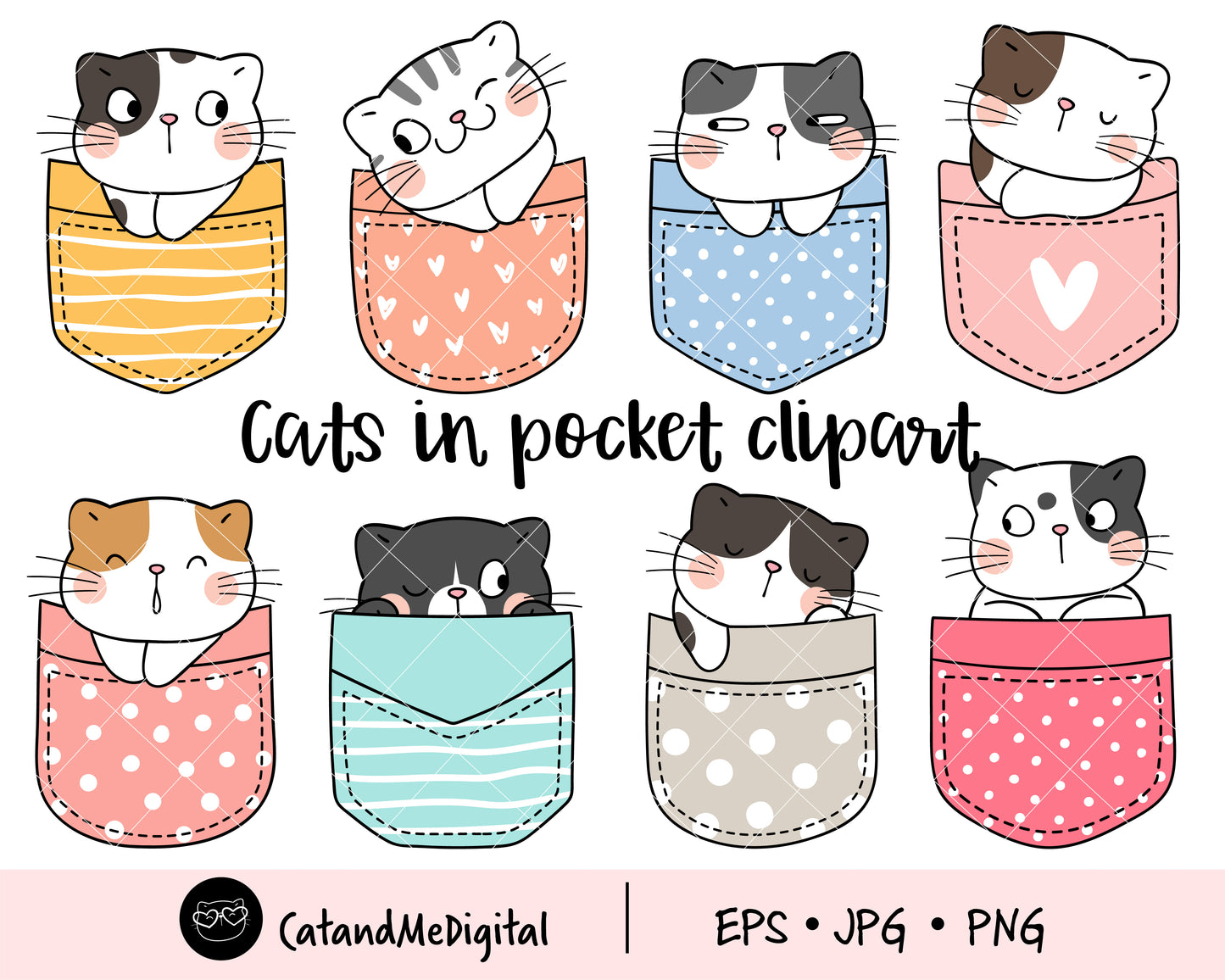 Cats In Pocket Clipart