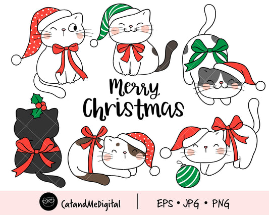 Christmas Cute Cat Clipart