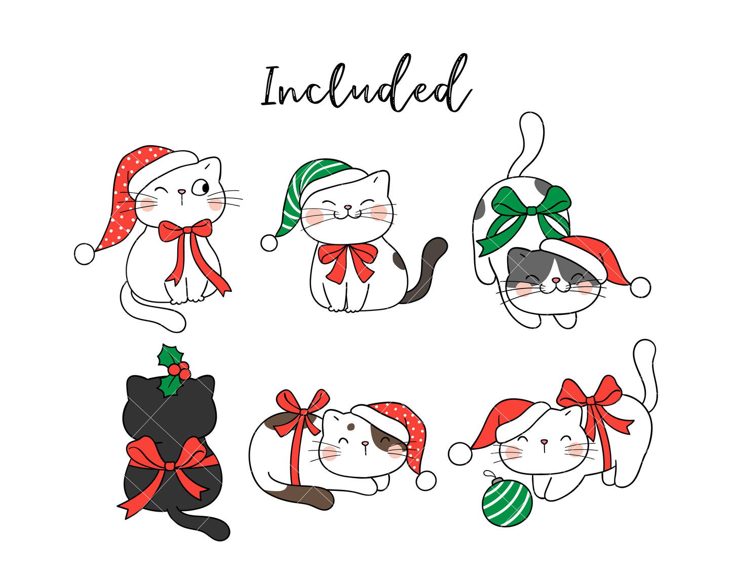 Christmas Cute Cat Clipart