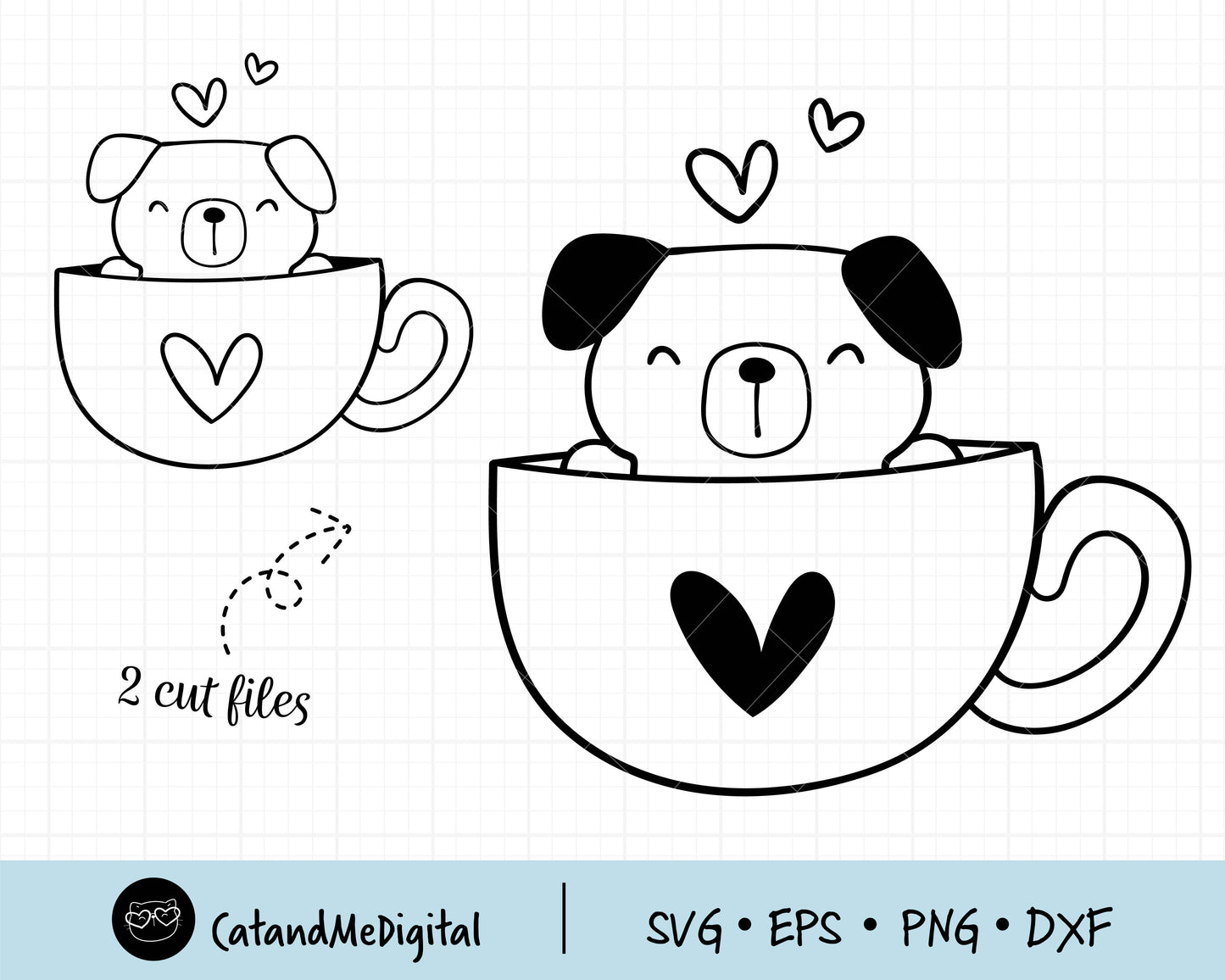 Coffee and dog Svg cut file