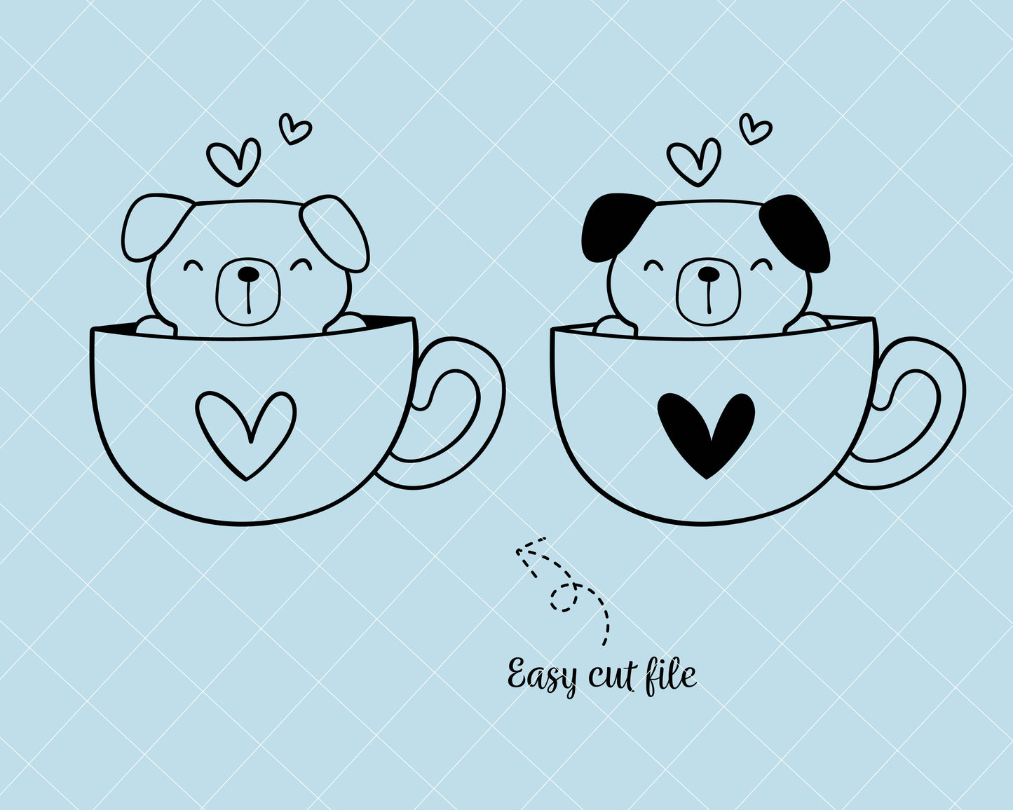 Coffee and dog Svg cut file