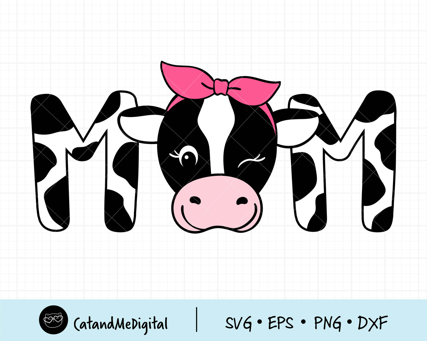 Cow Face Mom Svg