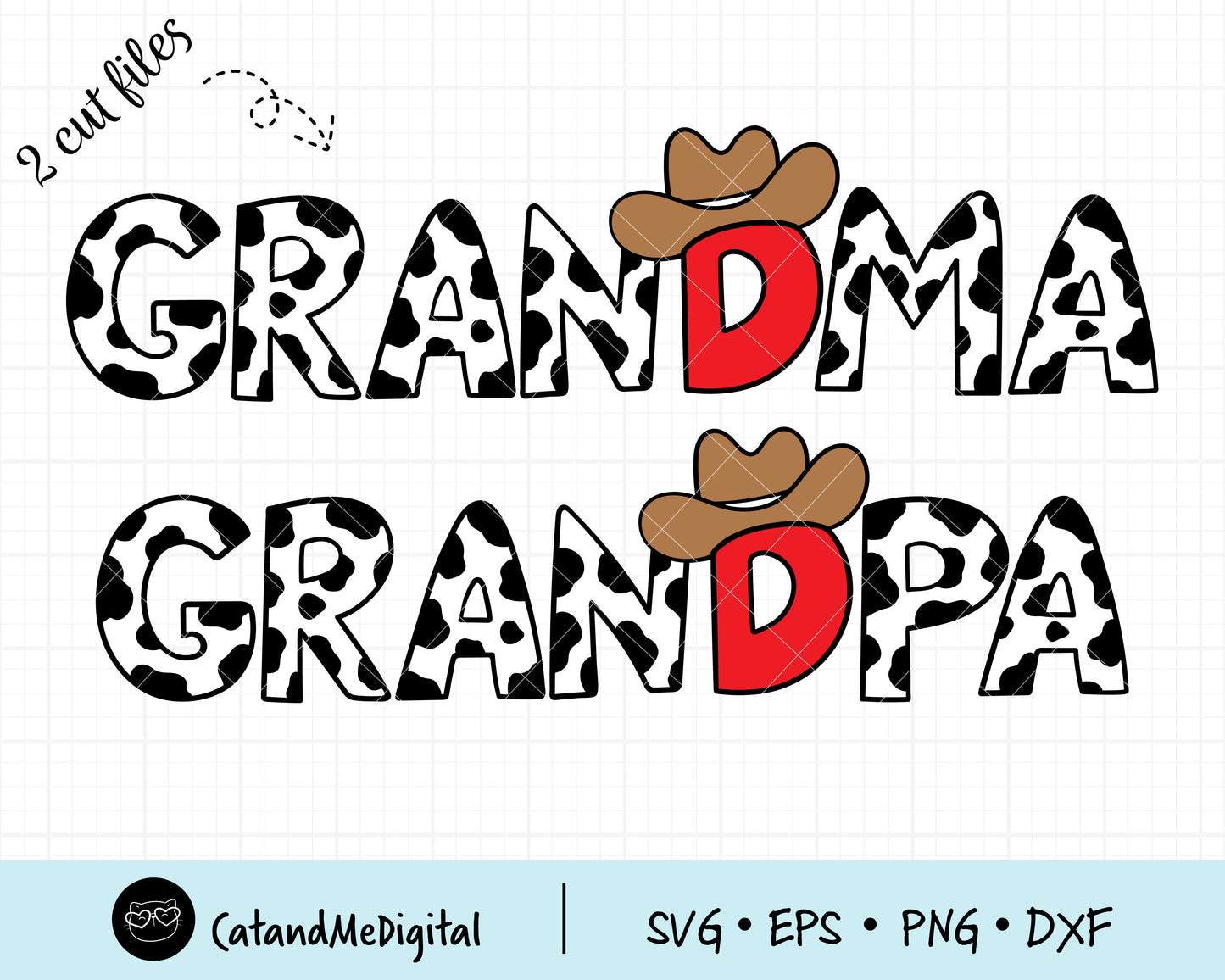 Cow Grandma Grandmpa svg