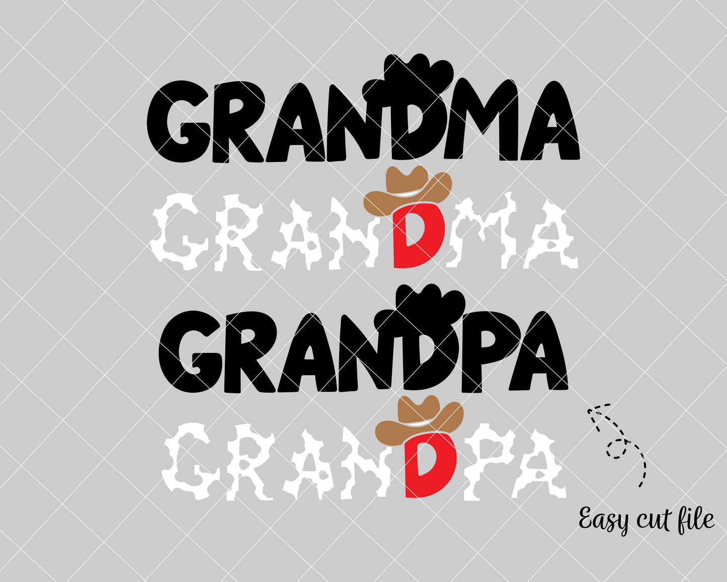 Cow Grandma Grandmpa svg