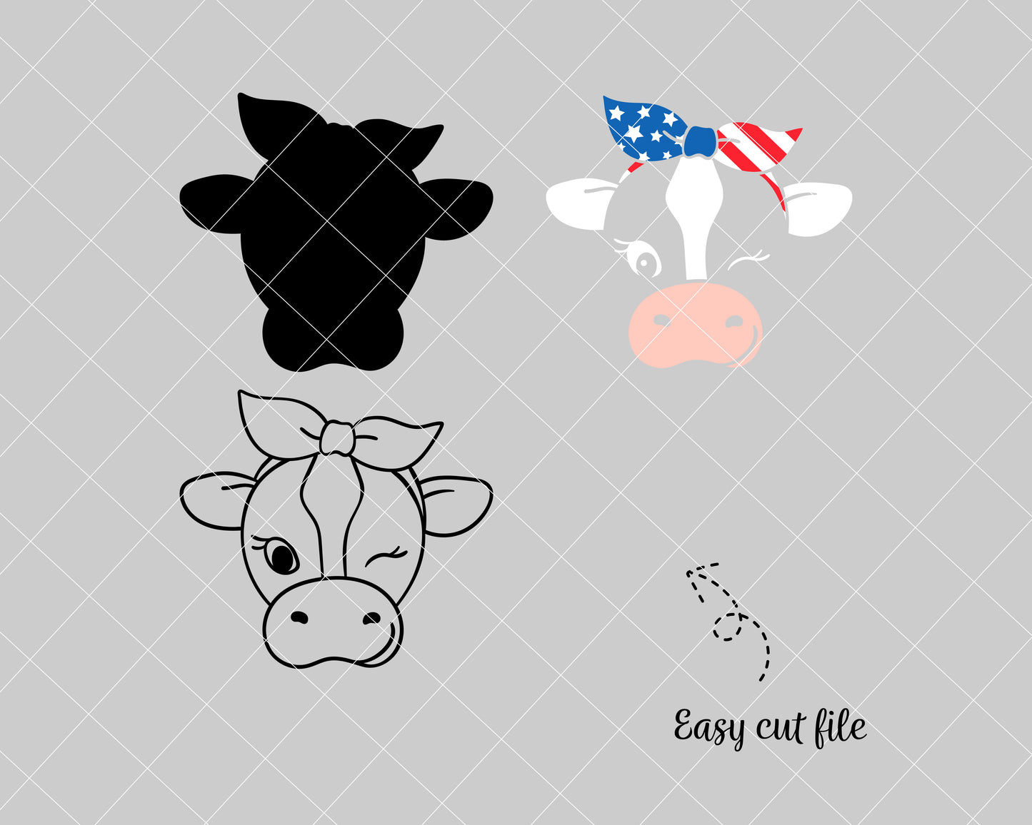 Cow Mom 4th of July Svg