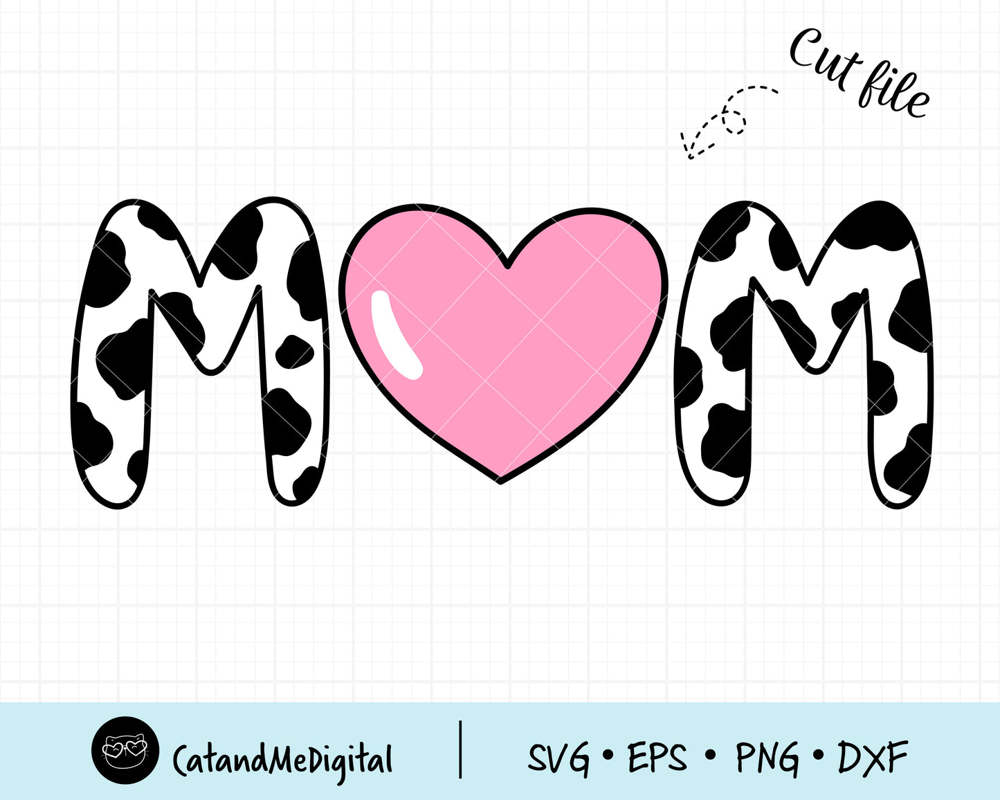 Cow Print Mom Svg