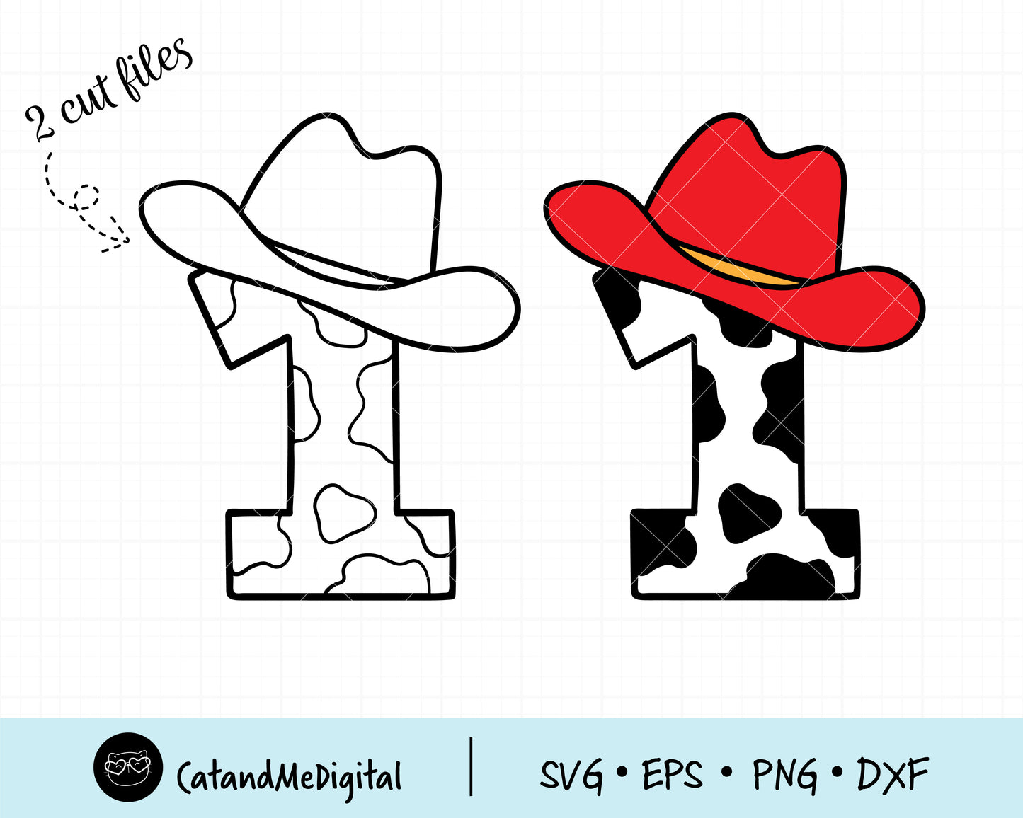 Cowboy number birthday svg