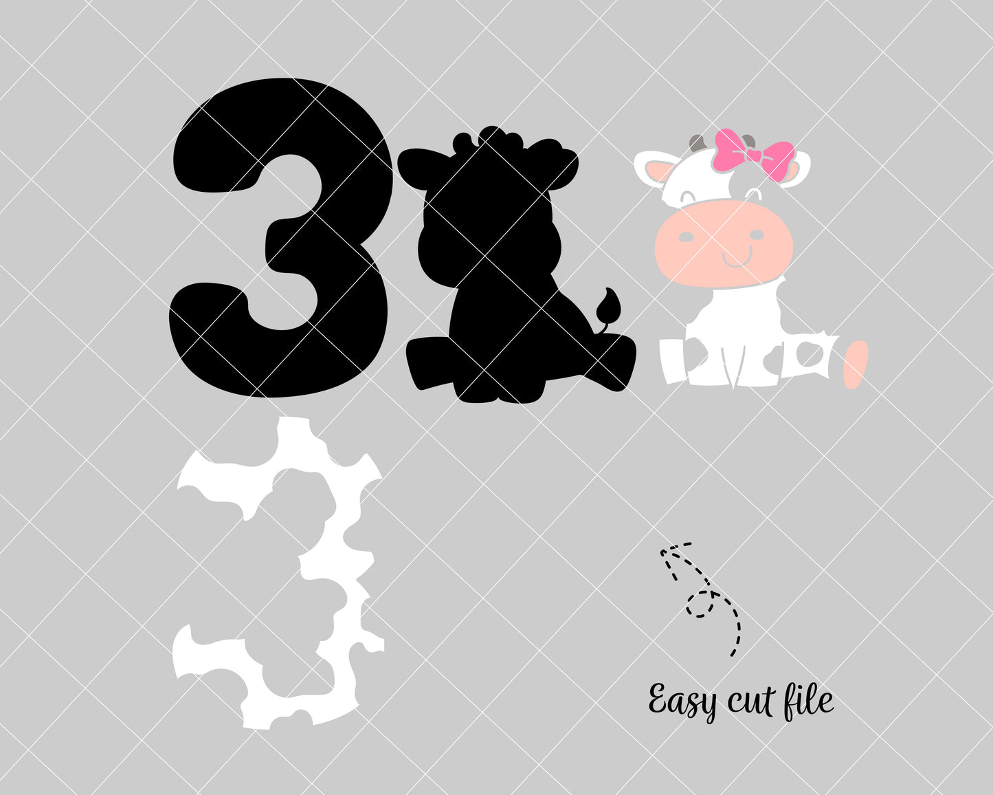 Cow girl  birthday svg 3rd birthday