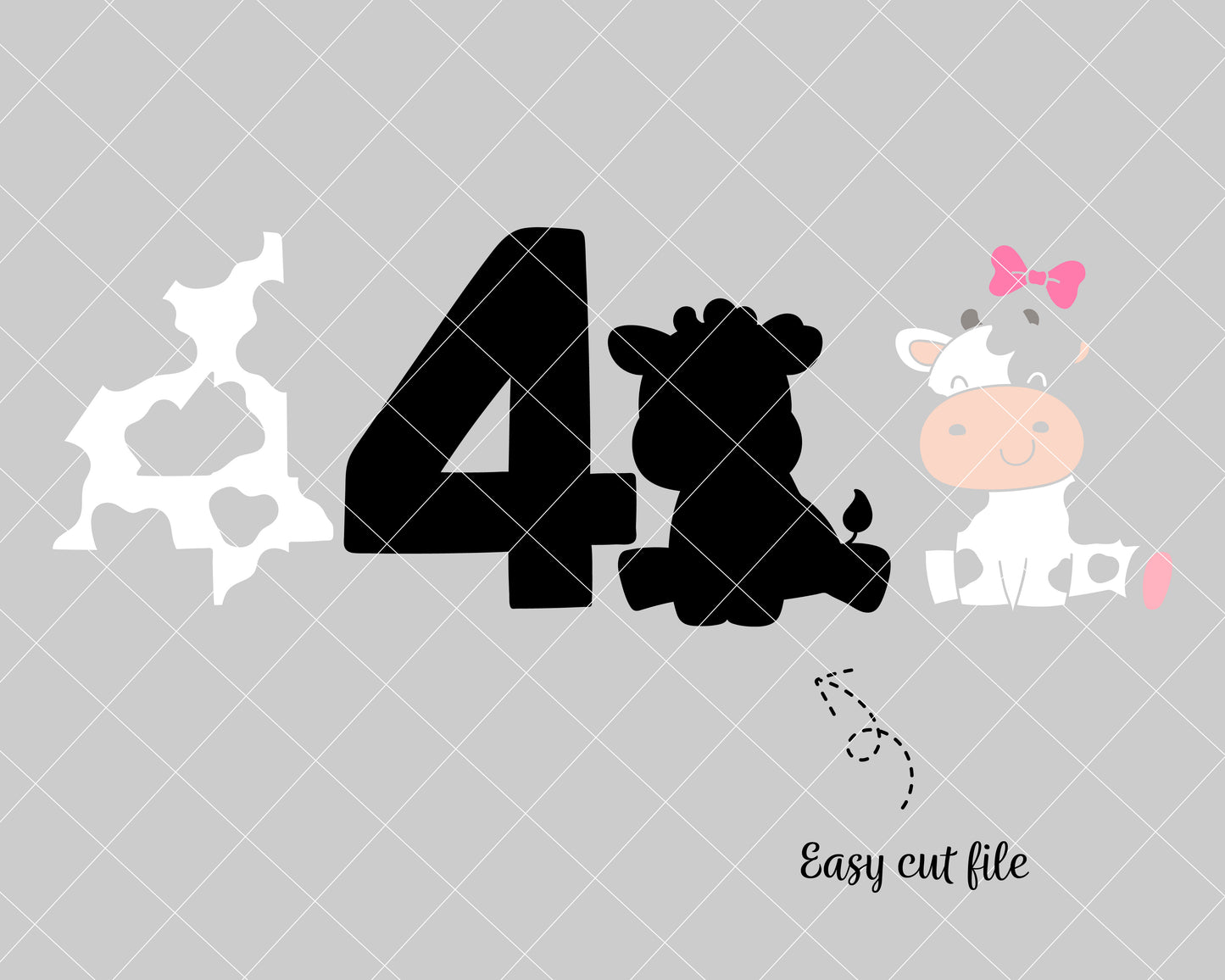 Cow girl  birthday svg 4th birthday