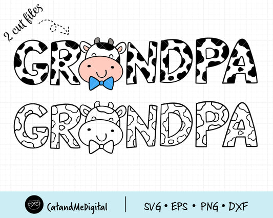 Cow grandpa svg