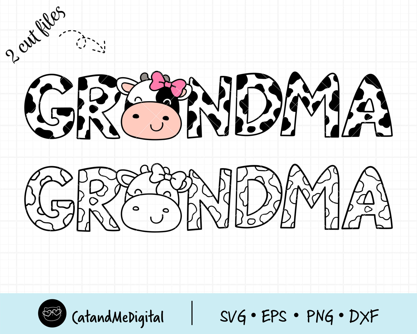 Cow grandma svg