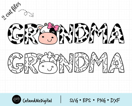 Cow grandma svg