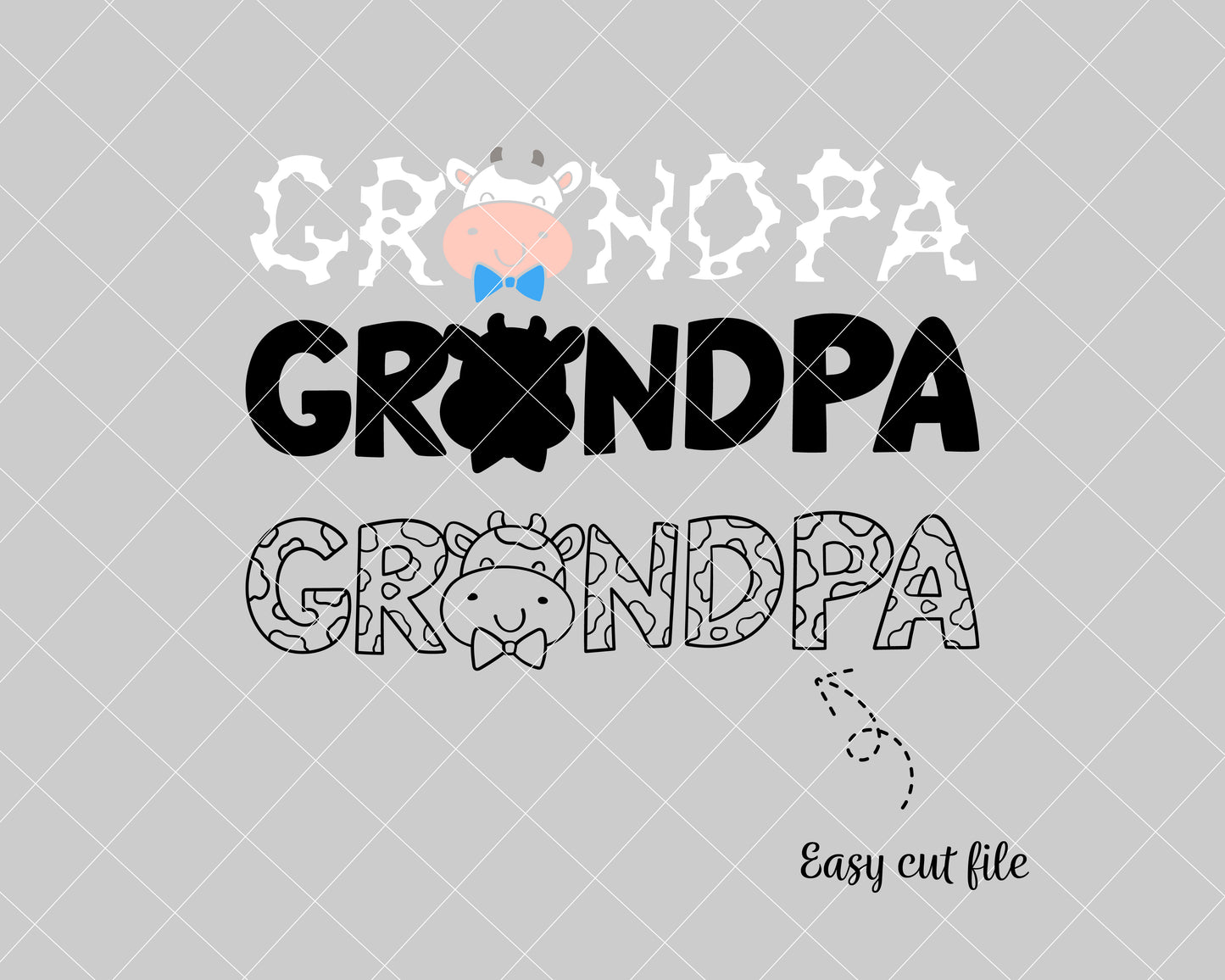 Cow grandpa svg