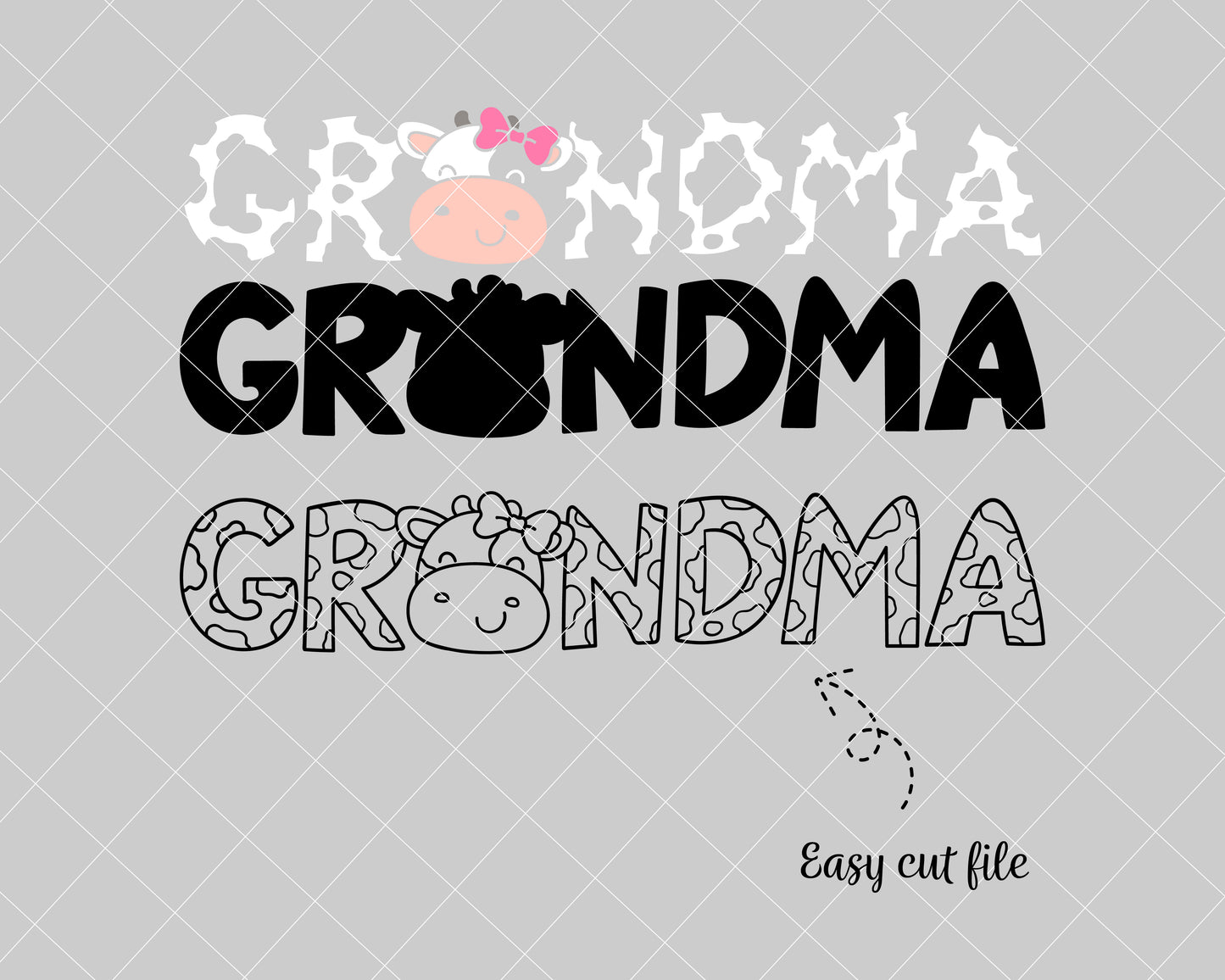 Cow grandma svg