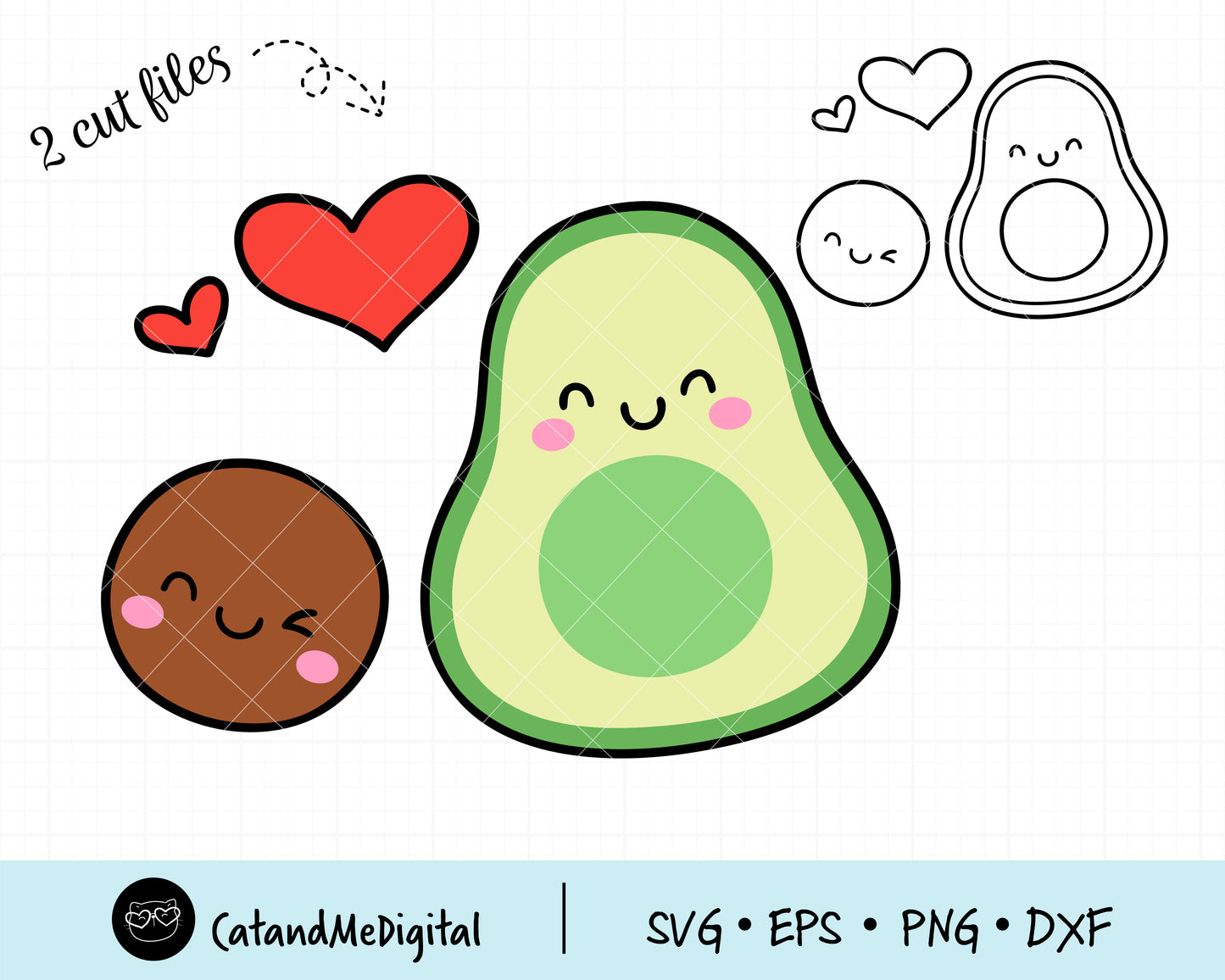 Cute avocado svg