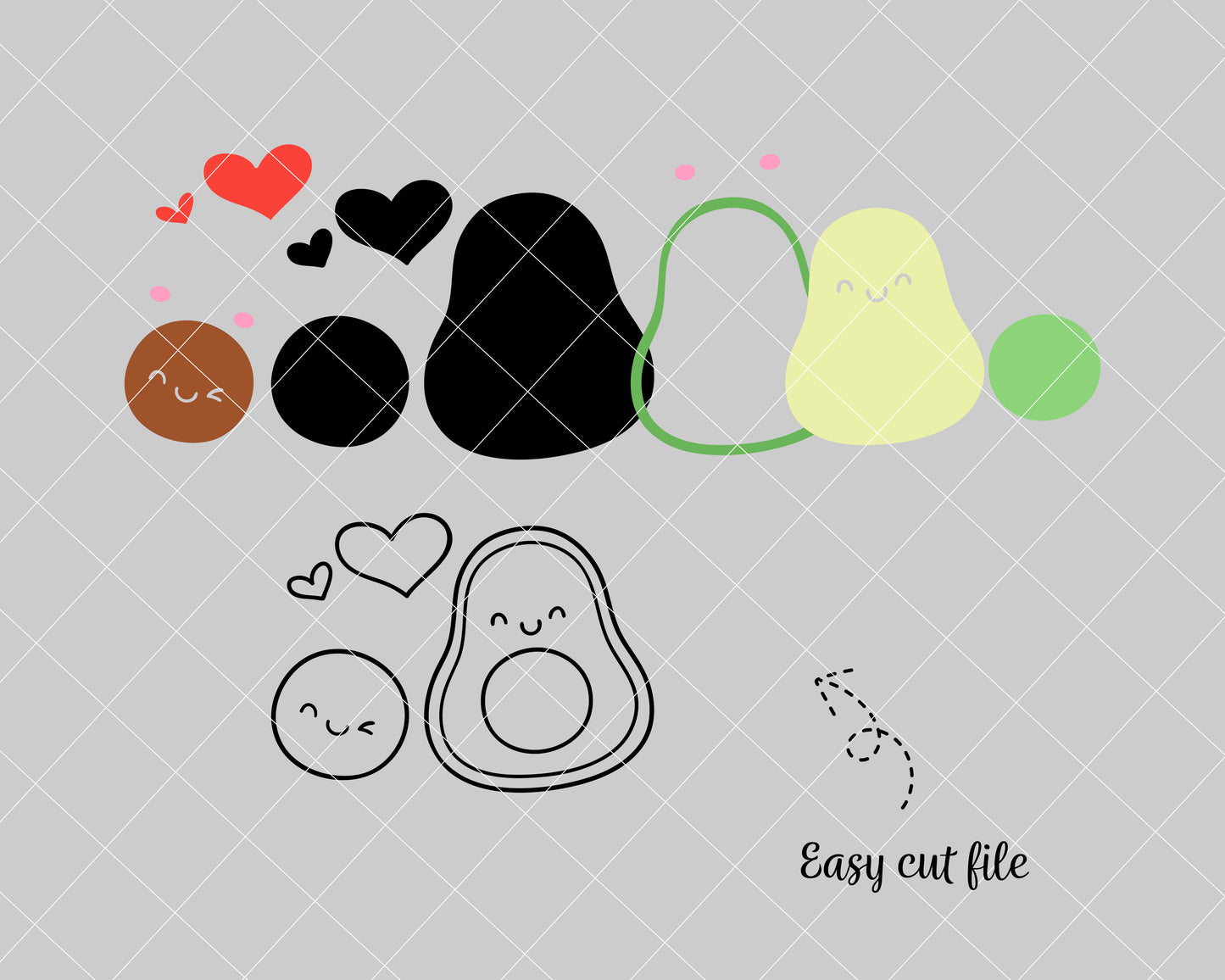 Cute avocado svg