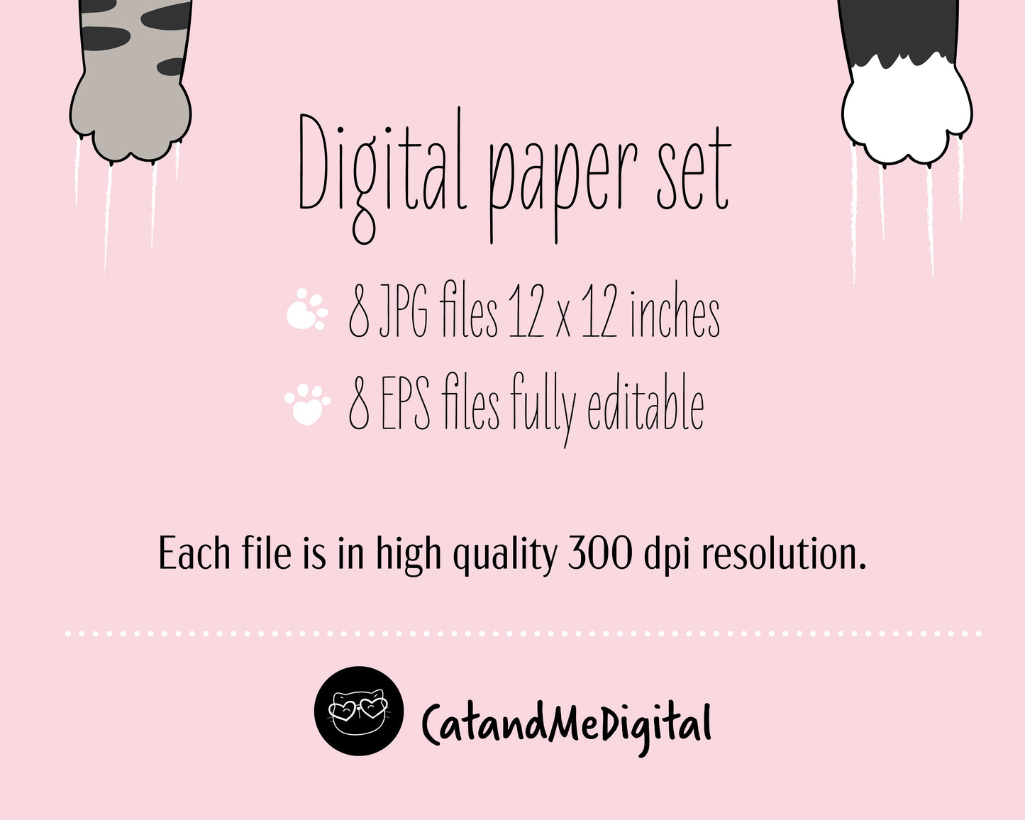 Cat digital paper pattern