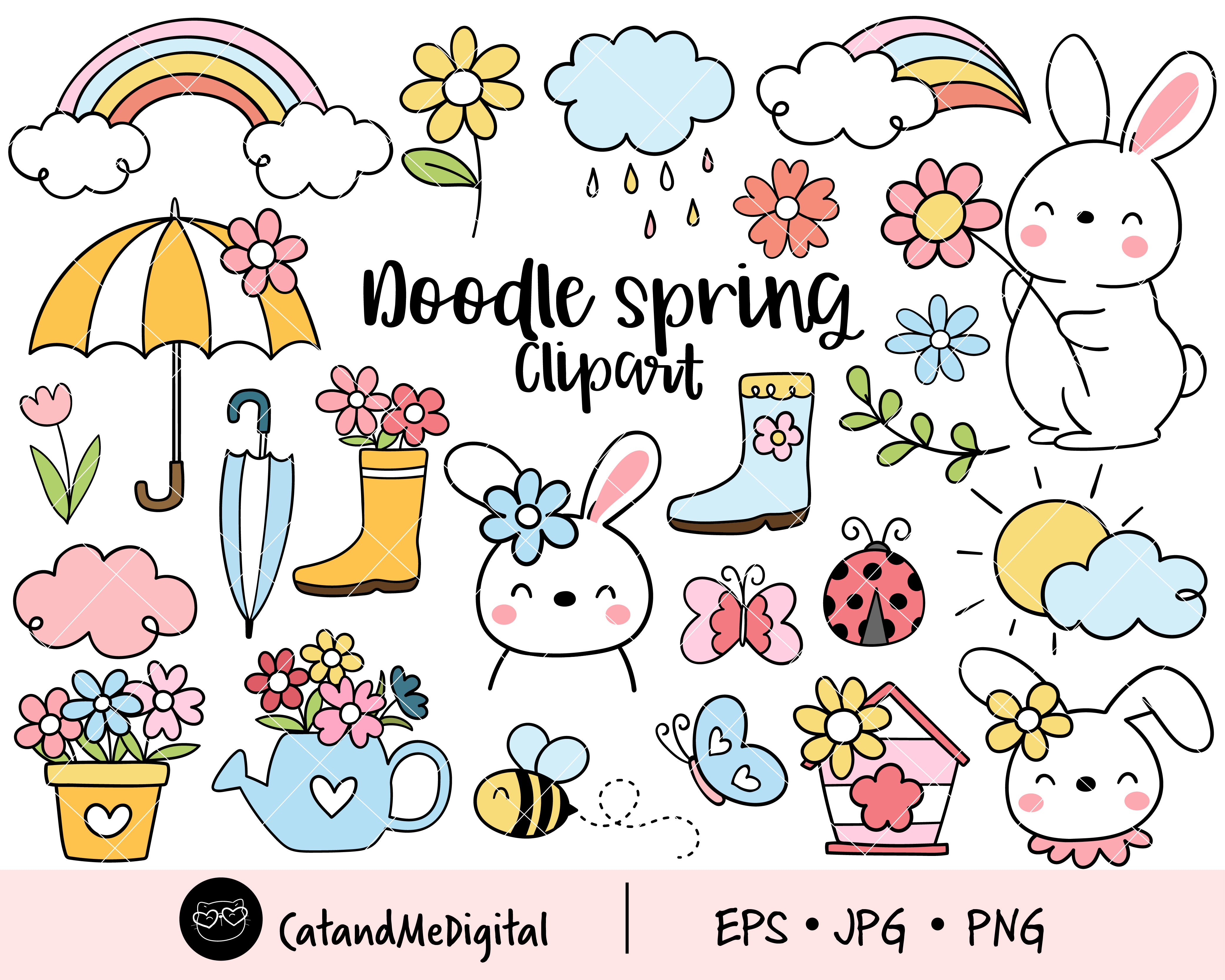 Spring Cursive Doodle Doodle Spring Clipart – catandmedigital